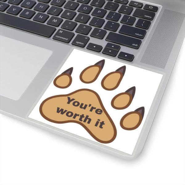 Worthy Bear Pawprint Sticker on Laptop- Reversing Diabetes Merchandise
